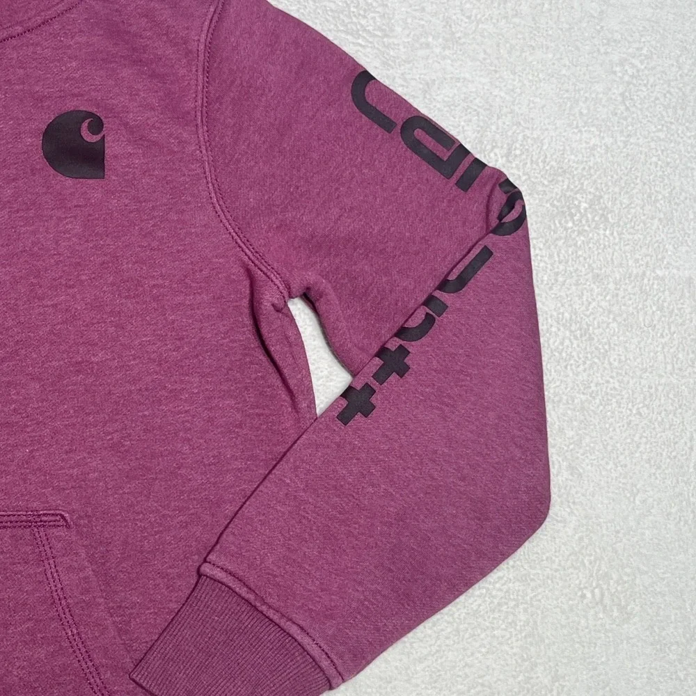 Carhartt Women's Clarksburg Graphic Sleeve Pullover Hoodie Sweatshirt Small 4-6 - Picture 2 of 8